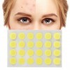 24pcs Pimple Healing Patches Autocollants de Couverture de Bouton de Forme Ronde Jaune