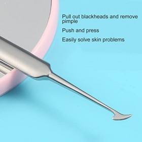 Aiguille à Bouton en Acier Inoxydable, Outil Délimination des Points Noirs pour le Nettoyage du Visage, Soins de la Peau, Ai