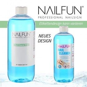 NAILFUN Nailcleaner 1000ml bleu - Nettoyant spécial pour le modelage des ongles en qualité studio pour nettoyer et dégraisser