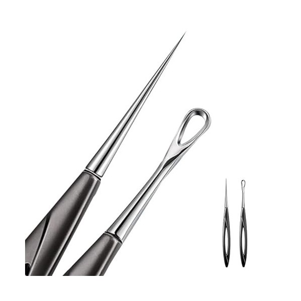 Lot de 2 outils dextraction de points noirs et de imperfections pour esthéticiennes, outils professionnels dextraction de p