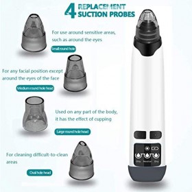 YYKK Aspirateur Point Noirs,USB Rechargeable Blackhead Remover, LCD Display,Extracteur de Point Noir,Nettoyant de Pores avec 