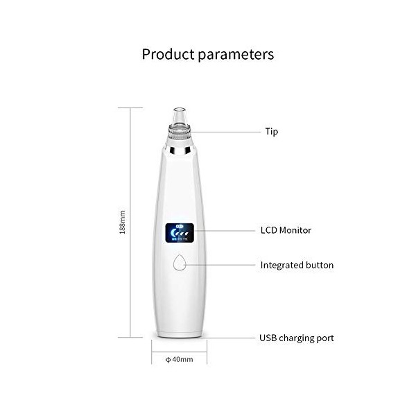 Aspirateur Points Noirs,Extracteur De Points Noirs pour Retirer Eliminer Points Noirs Comédons Nettoyeur Visage Dispositif De