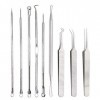 NFEGSIYA Point Noirs Extracteur Pimple NOIRHEAD Tool Tool Aiguilles for Outils de Serrage cuillère for Le Nettoyage du Visage