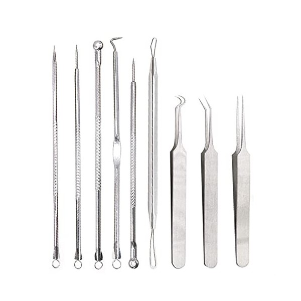 NFEGSIYA Point Noirs Extracteur Pimple NOIRHEAD Tool Tool Aiguilles for Outils de Serrage cuillère for Le Nettoyage du Visage