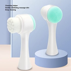 Brosse Nettoyante pour le Visage, Brosse Nettoyante pour le Visage en Silicone Double Face avec Poils Doux pour les Soins de 