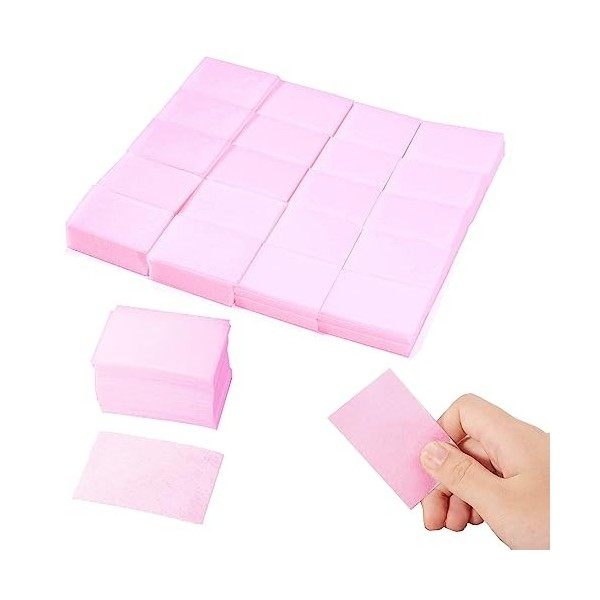 TingDongWei 900 Pcs Lingettes à Ongles Non Pelucheux, Lingettes Nettoyantes Non Pelucheuses, Colle à Ongles DéMaquillant Feui