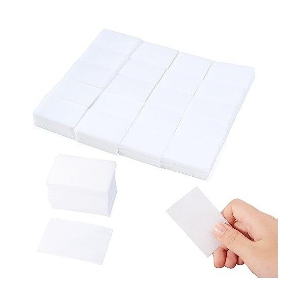 TingDongWei 900 Pcs Lingettes à Ongles Non Pelucheux, Lingettes Nettoyantes Non Pelucheuses, Colle à Ongles DéMaquillant Feui