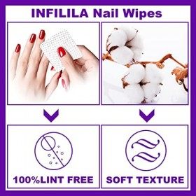 INFILILA - Lingettes non pelucheuses pour extensions de cils - Lingettes super absorbantes et douces pour retirer les ongles