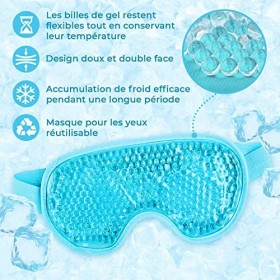 Masques de Refroidissement Pour Les Yeux - Masque Yeux Froid - Thérapie Relaxation Homme & Femme - Anti Cernes Visage - EFFIC