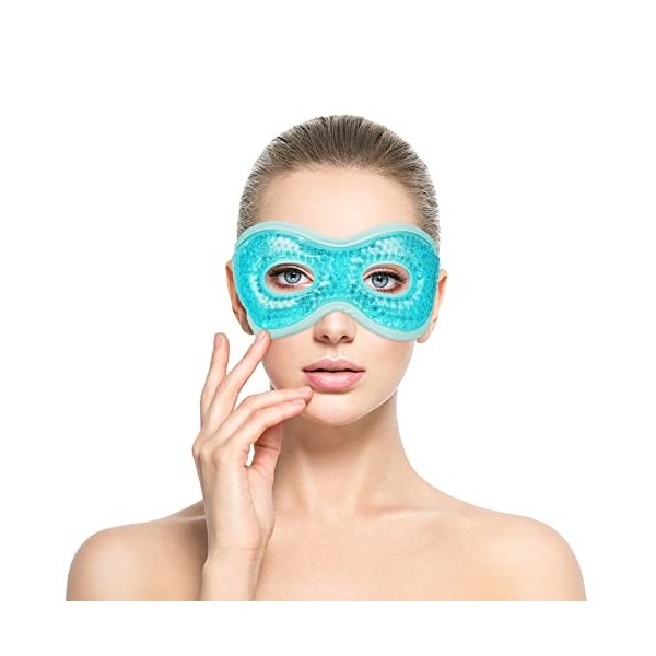 ACWOO Masque Yeux Froid, Masque Des Yeux Gel, Masque Gel Compresse Chaud et Froid, Masque Yeux Réfrigérant en Gel, Soulage la