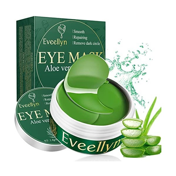 Eveellyn Patch Yeux, Masque pour Les Yeux Hydratant Anti-âge à Laloe Vera Naturel Améliore Les Poches Sous Les Yeux, Les Cer