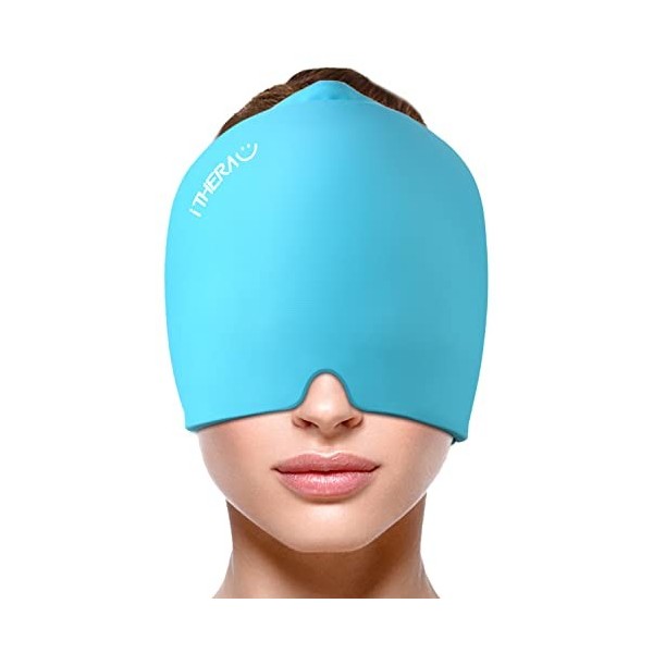 iTHERAU Bonnet Migraine, Masque Migraine, Réutilisable Bonnet Anti Migraine Les Sinus et Le Stress, Headache Relief Cap, Casq