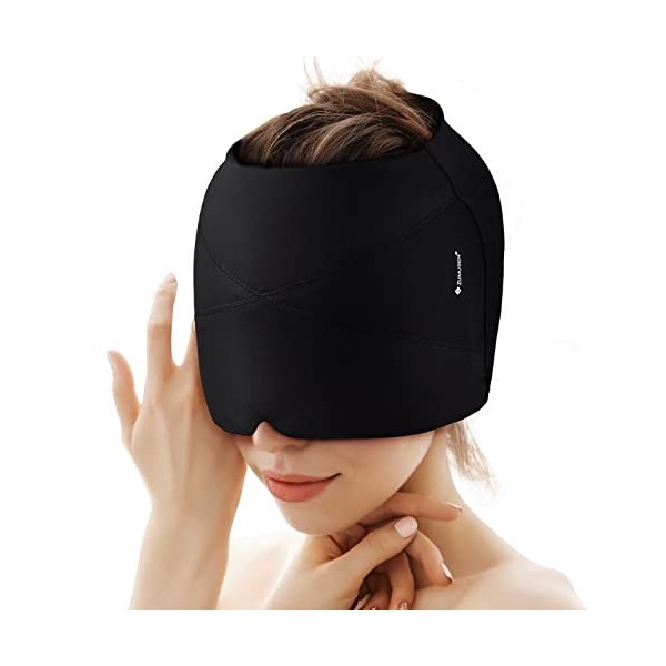 Bonnet de soulagement de la migraine, enveloppement de la tête de glace de la migraine pour la migraine, la pression des sinu