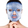 NEWGO Masque rafraîchissant pour les yeux, Masque froid pour le visage avec perles de gel chaudes et froides pour soulager le