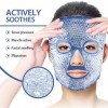 NEWGO Masque rafraîchissant pour les yeux, Masque froid pour le visage avec perles de gel chaudes et froides pour soulager le