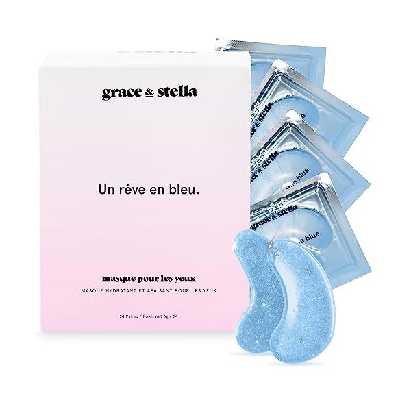 Grace & Stella - Masque Yeux [48 Paires, Or] Patch Yeux Anti Cernes en Gel - Réduit les Cernes Sous les Yeux, Yeux Bouffis, A...