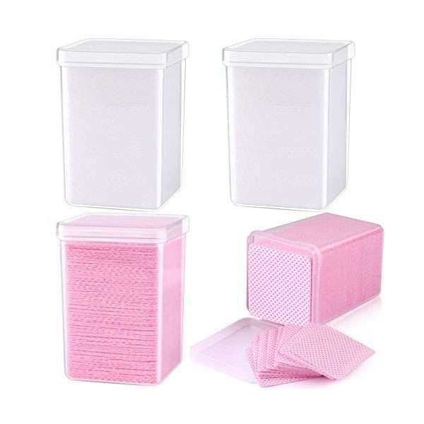 EBANKU 800 Pièces Lingettes Coton Ongles Gel Vernis Remover Wipes Lingettes Non Pelucheux Ongles Tampon Colle Bouteille Nail 