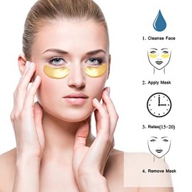 25 paires de coussinets de gel sous les yeux, patchs de masque sous les yeux en or 24 carats pour les poches et les sacs, réd