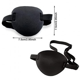AWAVM 2 Pièces Cache-œil Médical Extensible Patch Oeil Oculaire Patch Pirate avec Sangle Réglable pour Adultes et Enfants
