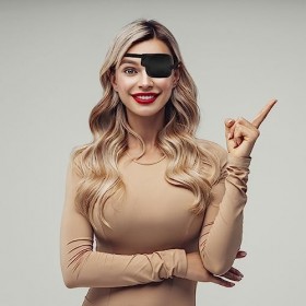 Patchs Oculaires Réglable Patchs dOeil Strabisme Cache-Œil 3D Noir pour Adultes Enfants 2 Pièces Gauche+Droite