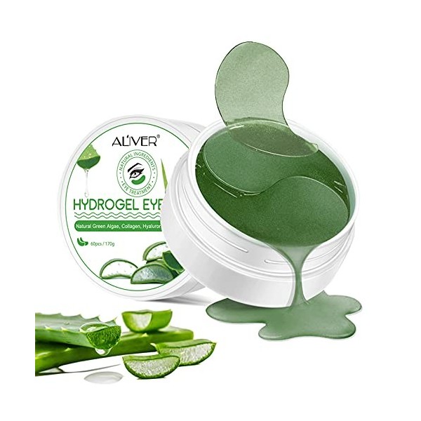 Masque Yeux Collagène 60pcs Masque Yeux Froid Masque hydratant pour les yeux à lacide hyaluronique, Serrage anti-rides, retr