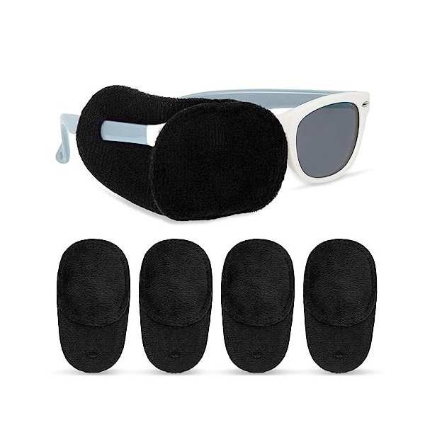 HIFOT cache oeil enfant 4 pièces, cache oeil medical Pour amblyopie orthoptiste adultes et enfants, couvre Lunettes Eye Patch