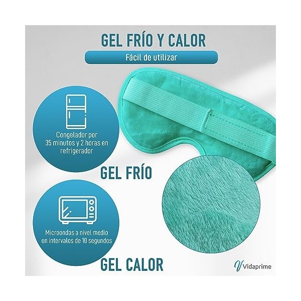 Vidaprime Masque Gel Froid et Chaleur pour Yeux Fantés et FINCHÉS - Masque Froid pour les Yeux Masque Gel Froid Visage Anti-Y