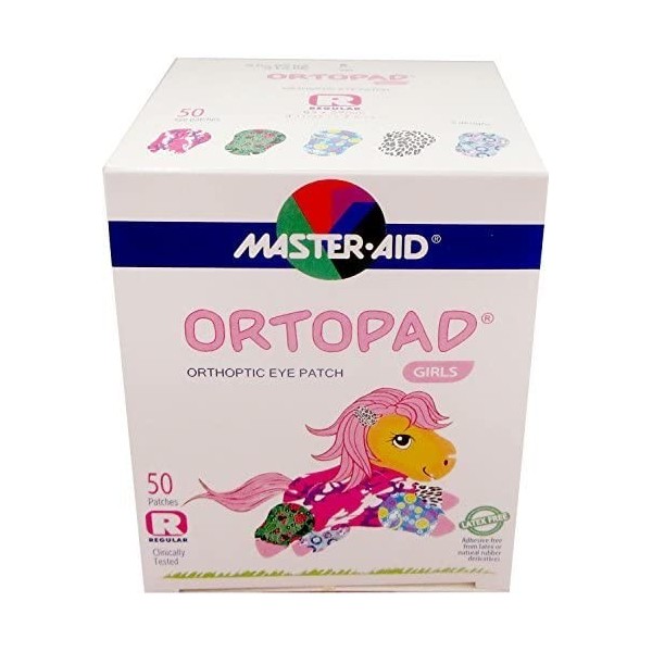 Ortopad – Lot de 50 cache-œils adhésifs pour les yeux en bambou pour filles - Matériau plus doux - Taille standard