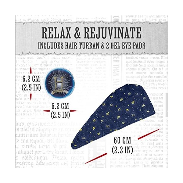 Paladone Harry Potter Beauty Relax Set – Turban à séchage rapide et coussinets rafraîchissants en gel pour les yeux