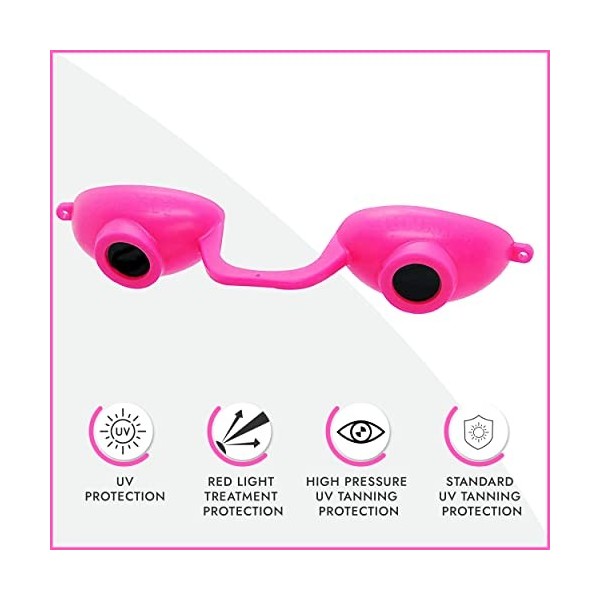 EVO FLEX Sunnies Flexible Tanning Bed Goggles Eye Protection UV PINK Glasses by Super Sunnies