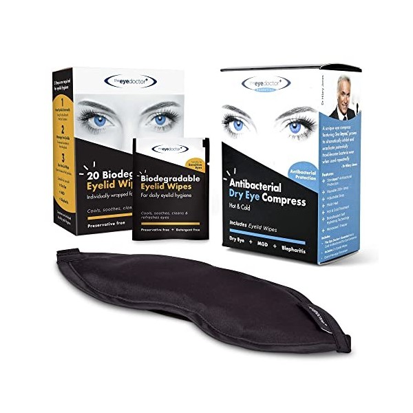 The Eye Doctor Essential Pack De Traitement - Compresse Oculaire Chaude & Froide Réutilisable & 20 Lingettes Pour Paupières P