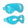 Lot de 2 masques en gel réutilisables pour thérapie par le chaud et le froid Pour les gonflements, les cernes, les poches pou