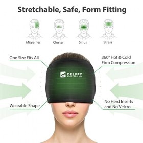 Valensole Bonnet de migraine / bonnet de soulagement des maux de tête en gel - Masque de soulagement de la migraine - Confort