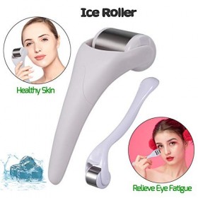 Lot de 2 rouleaux de glace URYOUTH pour massage du visage, du corps, de la roue en acier inoxydableABS pour éviter les rides 