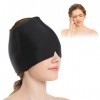 Bonnet anti-migraine pour soulager les maux de tête - Masque en gel pour les yeux froids - Extensible pour les yeux gonflés, 