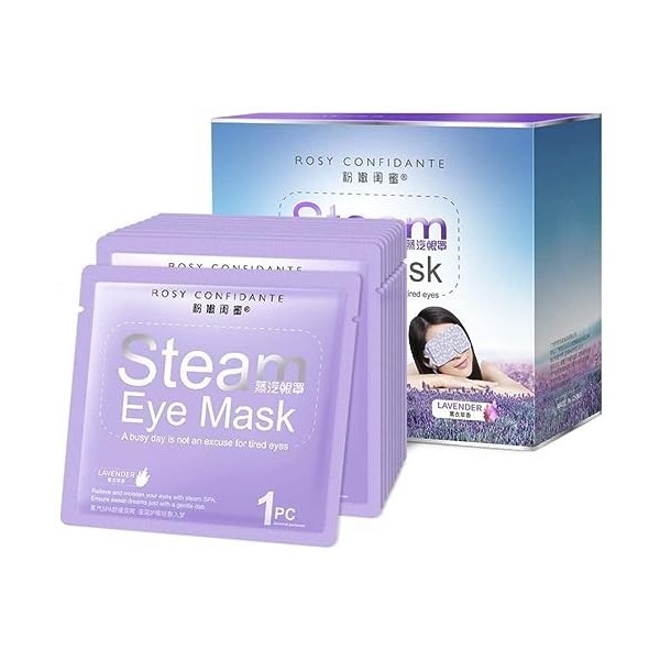 Idealyuan Health Care Masque pour les yeux à la vapeur chaude pour les yeux secs et gonflés à la lavande 10 paquets