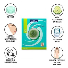 Beauty Formulas Lot de 12 coussinets rafraîchissants pour les yeux au concombre Transparent