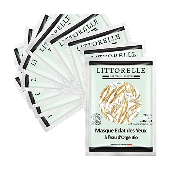 Littorelle – Masque Eclat des Yeux Certifié Bio – Patch pour les Yeux 360° - Pack de 10 unités