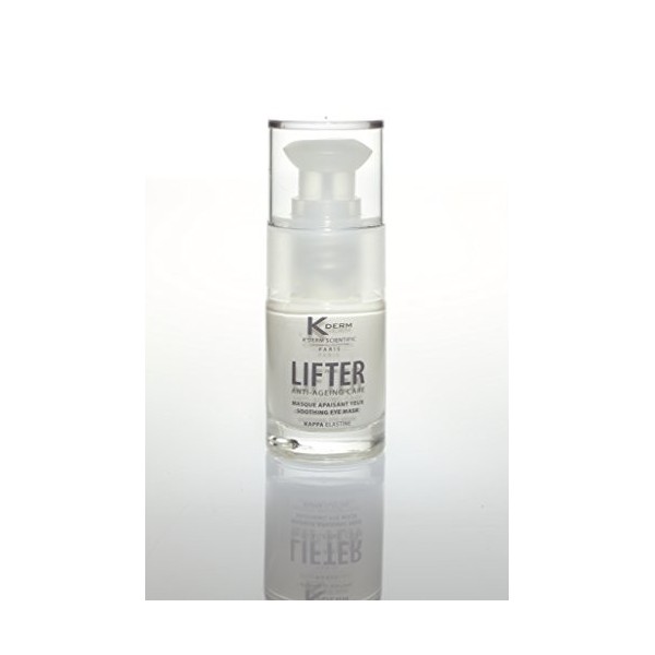 KDERM - Lifter Masque Apaisant Yeux - Soin Relaxant Anti-Rides et Anti-Cernes aux Bio-Peptides de Kappa-Elastine - Flacon-Pom