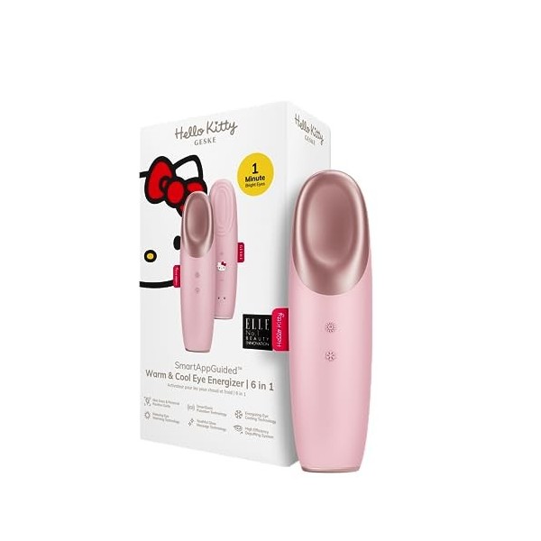 GESKE x Hello Kitty | SmartAppGuided™ Warm & Cool Eye Energizer | 6 in 1 | Masseur oculaire | Masseur anti-cernes | Supprimer