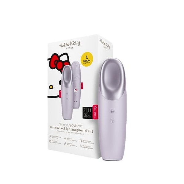 GESKE x Hello Kitty | SmartAppGuided™ Warm & Cool Eye Energizer | 6 in 1 | Masseur oculaire | Masseur anti-cernes | Supprimer