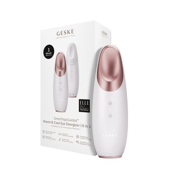 GESKE | SmartAppGuided™ Warm & Cool Eye Energizer | 6 in 1 | Masseur oculaire | Masseur anti-cernes | Supprimer les poches so...