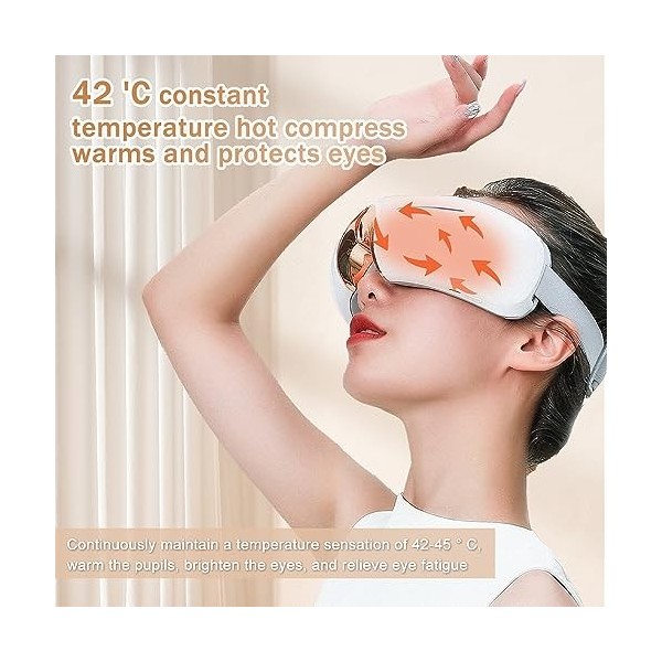 Masseur pour les yeux avec chaleur, vibration, lunettes de massage pour améliorer la qualité du sommeil, masque pour les yeux