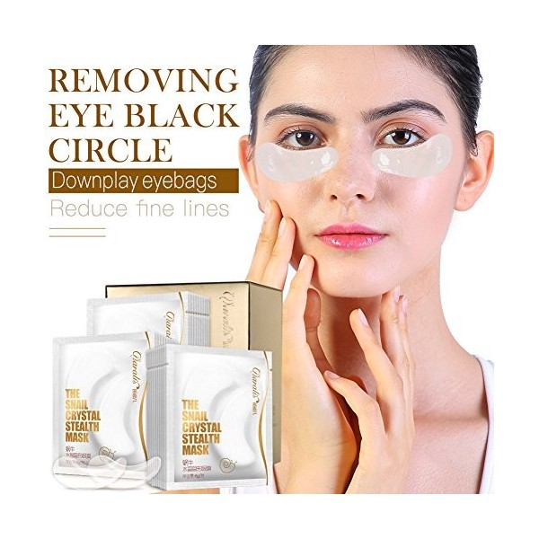 30 Paires Yeux Masque Escargot Mucus Extrait cache-oeil pour les Yeux Bouffis, les Cernes Sombres Hydratant Anti-rides Plein 