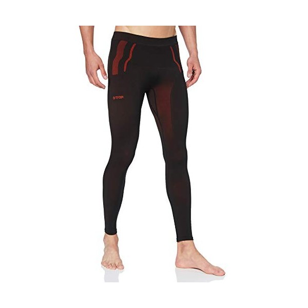 TEYDER 312TR-08-S Pantalon Thermique Unisexe Petit Noir/Rouge