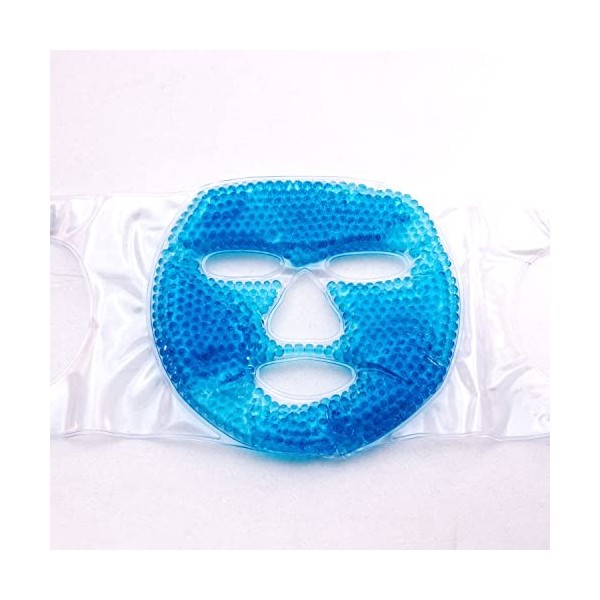 Masque Visage Froid | Perles de gel | Apaisant - Anti-rides - Anti-poches - Raffermissant | froid ou chaud | Réutilisable à v