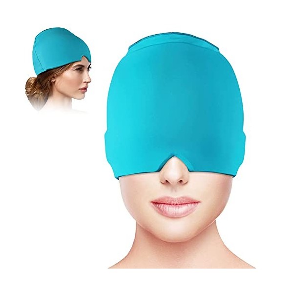 TOOSOAR Gel Migraine Relief Cap, Extensible Bonnet Anti Migraine, Réutilisable Bonnet Migraine, Compresses Chaudes et Froides
