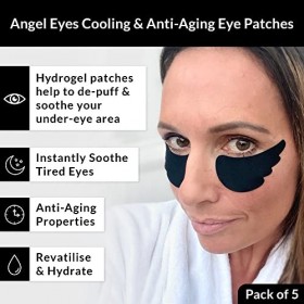 Popmask Angel Eyes Cooling & Anti-Aging Under-Eye Hydrogel Eye Mask Patches - For Hydrating, Rejuvenating & De-puffing Tired,