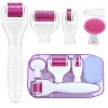 ZITFRI Kit Dermaroller 6 En 1 Derma Roller 0.5/1/1.5/2mm Micro Aiguilles Rouleau Dermaroller Appareil Anti-rides Anti-âge Ret