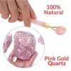 Rouleau de jade pour le visage - Masseur pour le visage - Quartz rose - Rouleau de jade authentique - Dermaroller pour le vis